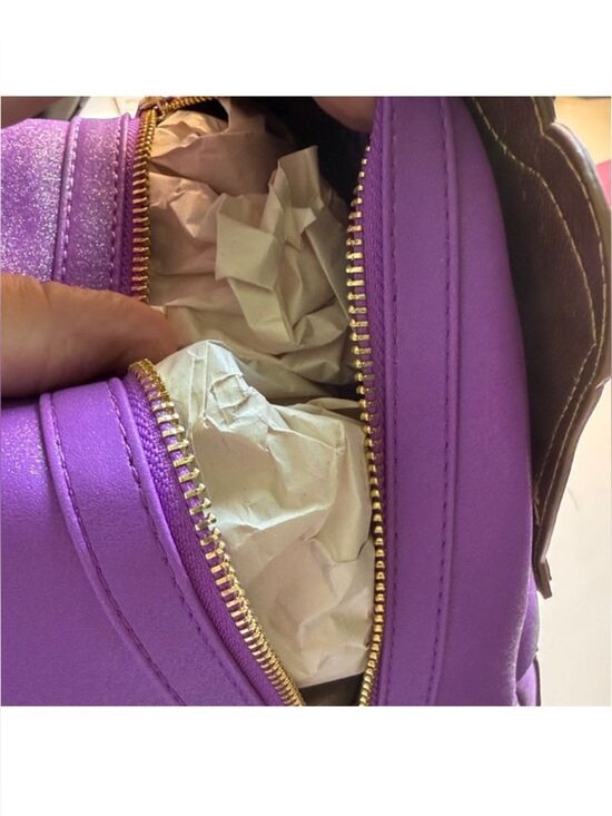 Loungefly Infinity Saga Thanos Gauntlet Mini Backpack Purple Metallic Gold NWT